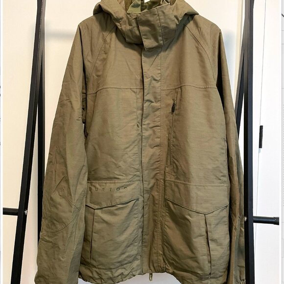 Burton Snowboard/ Ski jacket, XL, Olive green canvas - Picture 1 of 7